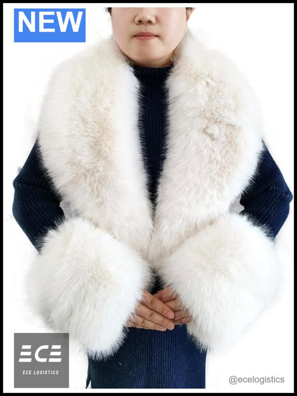 Faux Fur Scarf and Cuff Set Warm Fluffy Shawl Collar Women's Winter Accessory